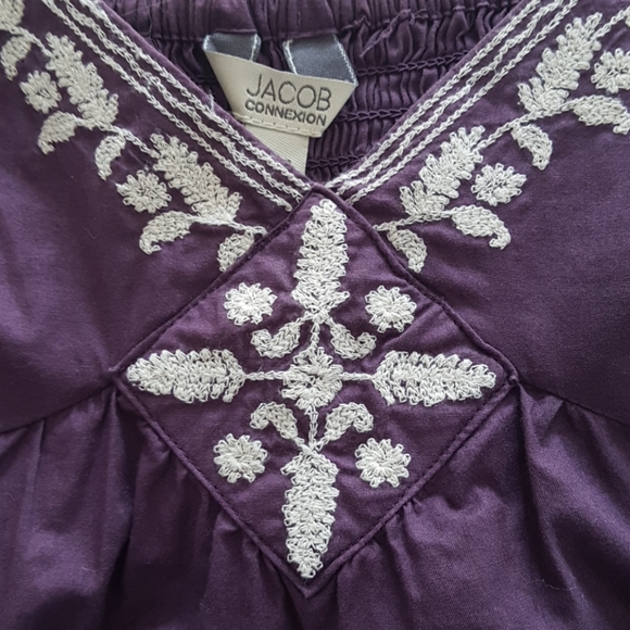 Jacob dark purple embroidered babydoll - Picture 5 of 11